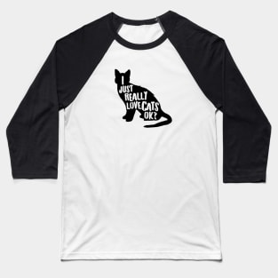 I just really like cats ok? Cute cat lover gift for all who love cats & kittens Baseball T-Shirt